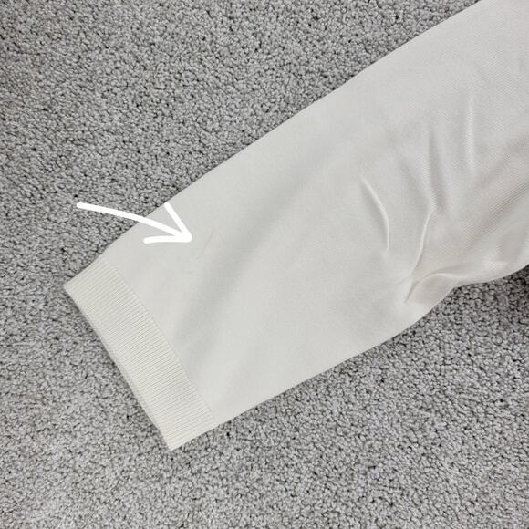 Talbots Womens Sweater XL Cream Black Paisley Eyelash Lace Stripes Crew Neck - Picture 3 of 12